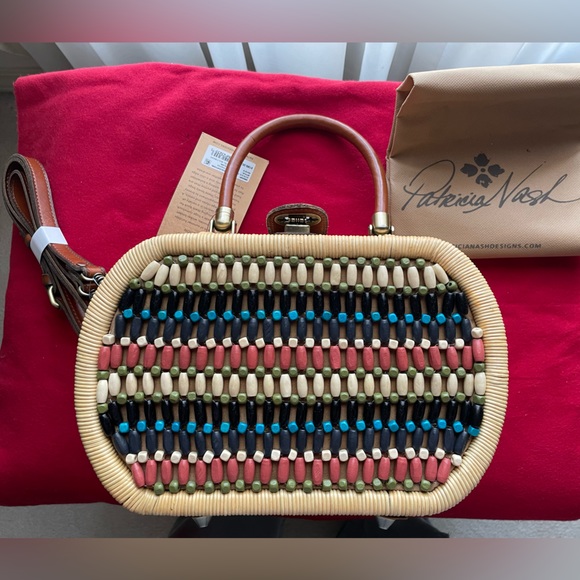 NWT PATRICIA NASH WICKER MULTIBEAD HANDBAG. ***look at description - Picture 6 of 11